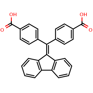 Chemical structure of 4,4'-((9H-Fluoren-9-ylidene)methylene)dibenzoic acid , CAS 2172939-31-8, AChemBlock AD281532