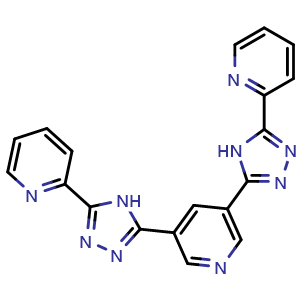 Chemical structure of 3,5-Bis(5-(pyridin-2-yl)-4H-1,2,4-triazol-3-yl)pyridine , CAS 1373134-49-6, AChemBlock AD281533