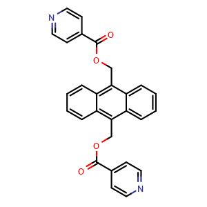Chemical structure of Anthracene-9,10-diylbis(methylene) diisonicotinate , CAS 1259291-04-7, AChemBlock AD281543