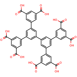 Chemical structure of 5',5''-Bis(3,5-dicarboxyphenyl)-[1,1':3',1'':3'',1'''-quaterphenyl]-3,3''',5,5'''-tetracarboxylic acid , CAS 1569900-75-9, AChemBlock AD281554