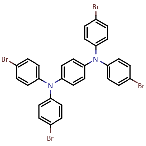 Chemical structure of N1,N1,N4,N4-Tetrakis(4-bromophenyl)benzene-1,4-diamine , CAS 111017-60-8, AChemBlock AD281555