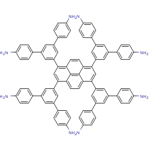 Chemical structure of 5',5'''',5''''''',5''''''''''-(Pyrene-1,3,6,8-tetrayl)tetrakis(([1,1':3',1''-terphenyl]-4,4''-diamine)) , CAS 2797253-55-3, AChemBlock AD281558