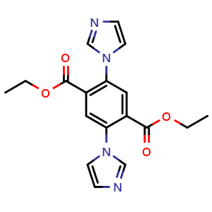 Chemical structure of Diethyl 2,5-di(1H-imidazol-1-yl)terephthalate , CAS 1942879-47-1, AChemBlock AD281559