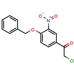 Chemical structure of 2-Chloro-1-[3-nitro-4-(phenylmethoxy)phenyl]ethanone , CAS 871266-45-4, AChemBlock AD281561