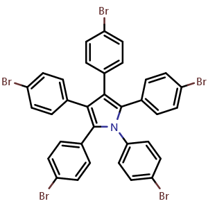 Chemical structure of 1,2,3,4,5-Pentakis(4-bromophenyl)-1H-pyrrole , CAS 2511320-36-6, AChemBlock AD281564