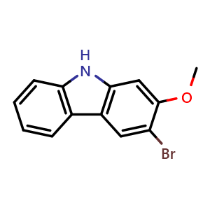 Chemical structure of 3-Bromo-2-methoxy-9H-carbazole , CAS 890079-77-3, AChemBlock AD281568