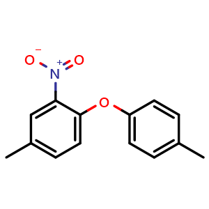 Chemical structure of 4-Methyl-2-nitro-1-(p-tolyloxy)benzene , CAS 2236-38-6, AChemBlock AD281571