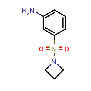 Chemical structure of 3-(1-Azetidinylsulfonyl)benzenamine , CAS 1446509-45-0, AChemBlock AD281577