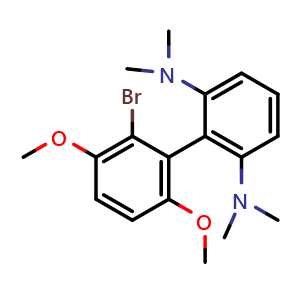 Chemical structure of 2,6-Bis(dimethylamino)-2'-bromo-3',6'-dimethoxy-1,1'-biphenyl , CAS 1810068-27-9, AChemBlock AD281579