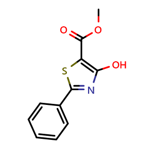 Chemical structure of Methyl 4-hydroxy-2-phenylthiazole-5-carboxylate , CAS 886210-99-7, AChemBlock AD281594