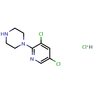 Chemical structure of 1-(3,5-Dichloropyridin-2-yl)piperazine hydrochloride , CAS 87394-46-5, AChemBlock AD281599