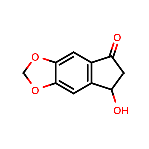 Chemical structure of 7-Hydroxy-6,7-dihydro-5H-indeno[5,6-d][1,3]dioxol-5-one , CAS 148517-84-4, AChemBlock AD281608