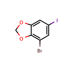 Chemical structure of 4-Bromo-6-iodobenzo[d][1,3]dioxole , CAS 2969461-20-7, AChemBlock AD281614