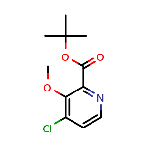 Chemical structure of 1,1-Dimethylethyl 4-chloro-3-methoxy-2-pyridinecarboxylate , CAS 2413694-58-1, AChemBlock AD281617
