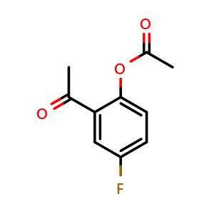 Chemical structure of 1-[2-(Acetyloxy)-5-fluorophenyl]ethanone , CAS 106823-61-4, AChemBlock AD281618