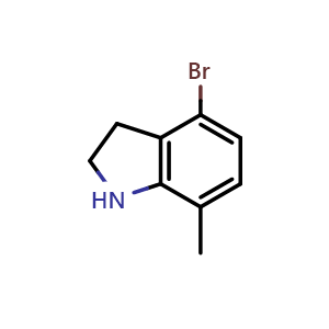 Chemical structure of 4-Bromo-7-methylindoline , CAS 186519-99-3, AChemBlock AD281629