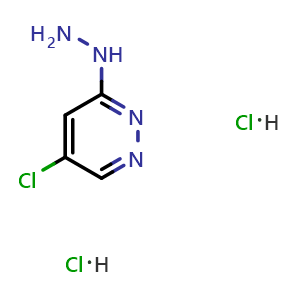 Chemical structure of 5-Chloro-3-hydrazinylpyridazine dihydrochloride , CAS 2418012-63-0, AChemBlock AD281631