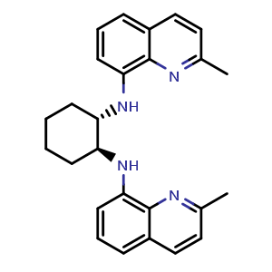 Chemical structure of (1S,2S)-N1,N2-Bis(2-methylquinolin-8-yl)cyclohexane-1,2-diamine , CAS 2956649-80-0, AChemBlock AD281633