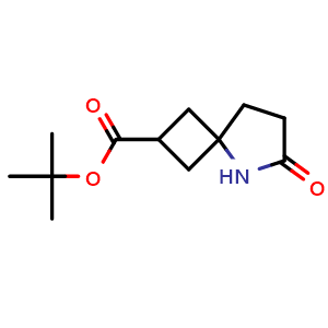 Chemical structure of tert-Butyl 6-oxo-5-azaspiro[3.4]octane-2-carboxylate , CAS 2866315-43-5, AChemBlock AD281640