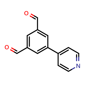 Chemical structure of 5-Pyridin-4-ylbenzene-1,3-dicarbaldehyde , CAS 2289758-95-6, AChemBlock AD281642