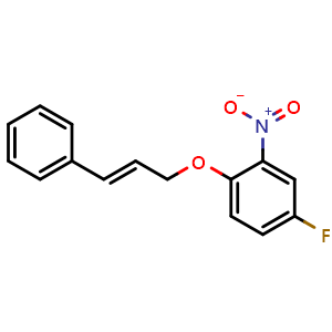 Chemical structure of (E)-1-(Cinnamyloxy)-4-fluoro-2-nitrobenzene , CAS 873960-38-4, AChemBlock AD281646