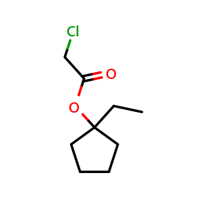 Chemical structure of 1-Ethylcyclopentyl 2-chloroacetate , CAS 381664-92-2, AChemBlock AD281653