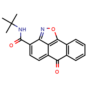 Chemical structure of N-(tert-Butyl)-6-oxo-6H-anthra[1,9-cd]isoxazole-3-carboxamide , CAS 100440-82-2, AChemBlock AD281660