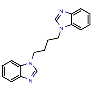 Chemical structure of 1-[4-(Benzimidazol-1-yl)butyl]benzimidazole , CAS 39677-03-7, AChemBlock AD281661