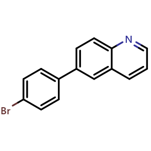 Chemical structure of 6-(4-Bromophenyl)quinoline , CAS 2451412-68-1, AChemBlock AD281666