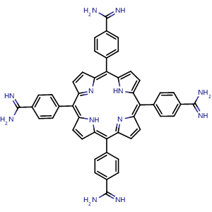 Chemical structure of 4,4',4'',4'''-(Porphyrin-5,10,15,20-tetrayl)tetrabenzimidamide , CAS 1021170-41-1, AChemBlock AD281667