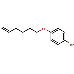 Chemical structure of 1-Bromo-4-(5-hexen-1-yloxy)benzene , CAS 908127-13-9, AChemBlock AD281668