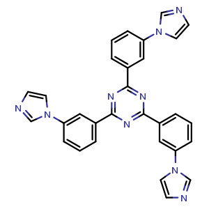 Chemical structure of 2,4,6-Tris[3-(1H-imidazol-1-yl)phenyl]-1,3,5-triazine , CAS 1391759-99-1, AChemBlock AD281669