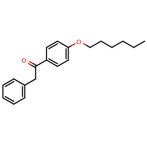 Chemical structure of 1-[4-(Hexyloxy)phenyl]-2-phenylethanone , CAS 875816-13-0, AChemBlock AD281673