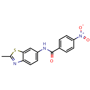 Chemical structure of N-(2-Methylbenzo[d]thiazol-6-yl)-4-nitrobenzamide , CAS 313535-68-1, AChemBlock AD281678