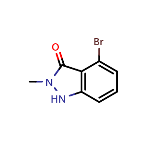 Chemical structure of 4-Bromo-1,2-dihydro-2-methyl-3H-indazol-3-one , CAS 1524921-10-5, AChemBlock AD281681