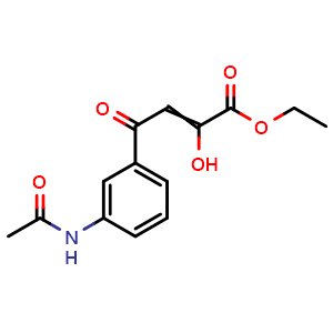 Chemical structure of Ethyl 4-[3-(acetylamino)phenyl]-2-hydroxy-4-oxo-2-butenoate , CAS 2467859-98-7, AChemBlock AD281693