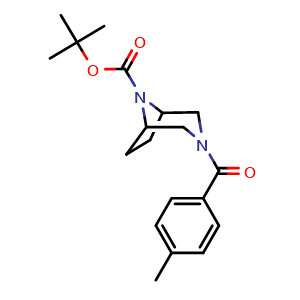 Chemical structure of 1,1-Dimethylethyl 3-(4-methylbenzoyl)-3,8-diazabicyclo[3.2.1]octane-8-carboxylate , CAS 2864476-73-1, AChemBlock AD281710