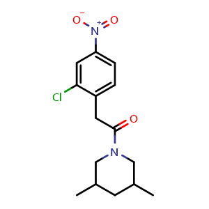 Chemical structure of 2-(2-Chloro-4-nitrophenyl)-1-(3,5-dimethyl-1-piperidinyl)ethanone , CAS 3001618-50-1, AChemBlock AD281734