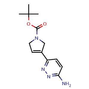 Chemical structure of 1,1-Dimethylethyl 3-(6-amino-3-pyridazinyl)-2,5-dihydro-1H-pyrrole-1-carboxylate , CAS 2059990-52-0, AChemBlock AD281759