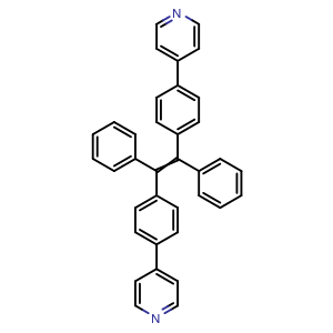 Chemical structure of 1,2-Diphenyl-1,2-bis(4-(pyridin-4-yl)phenyl)ethene , CAS 2254641-23-9, AChemBlock AD281762