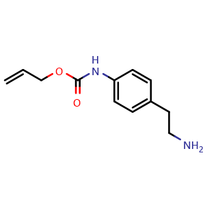 Chemical structure of Allyl (4-(2-aminoethyl)phenyl)carbamate , CAS 1139884-80-2, AChemBlock AD281763