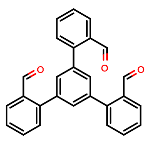 Chemical structure of 5'-(2-Formylphenyl)-[1,1':3',1''-terphenyl]-2,2''-dicarbaldehyde , CAS 87226-90-2, AChemBlock AD281764
