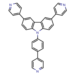 Chemical structure of 3,6-Di-4-pyridinyl-9-[4-(4-pyridinyl)phenyl]-9H-carbazole , CAS 1365567-83-4, AChemBlock AD281766