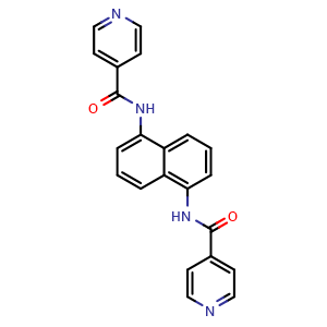 Chemical structure of N,N'-(Naphthalene-1,5-diyl)diisonicotinamide , CAS 1005758-37-1, AChemBlock AD281768