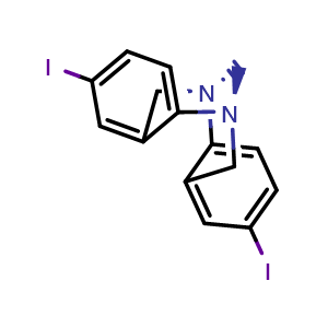 Chemical structure of (5S,11S)-2,8-Diiodo-6H,12H-5,11-methanodibenzo[b,f][1,5]diazocine , CAS 1042268-78-9, AChemBlock AD281769