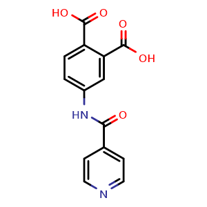 Chemical structure of 4-(Isonicotinamido)phthalic acid , CAS 1245212-48-9, AChemBlock AD281770