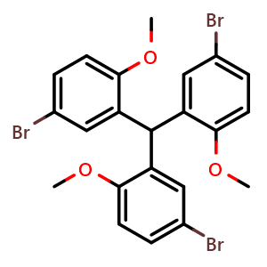 Chemical structure of Tris(5-bromo-2-methoxyphenyl)methane , CAS 1289220-08-1, AChemBlock AD281772
