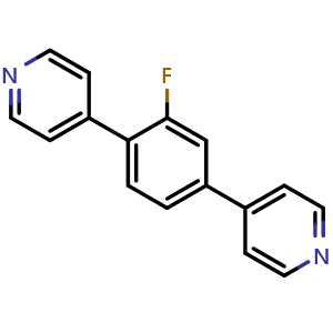 Chemical structure of 4,4'-(2-Fluoro-1,4-phenylene)dipyridine , CAS 1429342-58-4, AChemBlock AD281779