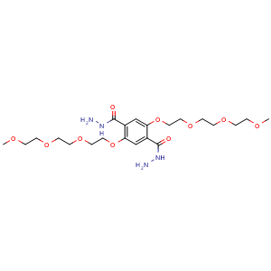 Chemical structure of 2,5-Bis(2-(2-(2-methoxyethoxy)ethoxy)ethoxy)terephthalohydrazide , CAS 121761-43-1, AChemBlock AD281780