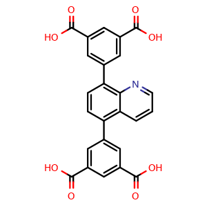 Chemical structure of 5-[5-(3,5-Dicarboxyphenyl)-8-quinolinyl]-1,3-benzenedicarboxylic acid , CAS 1808928-82-6, AChemBlock AD281788